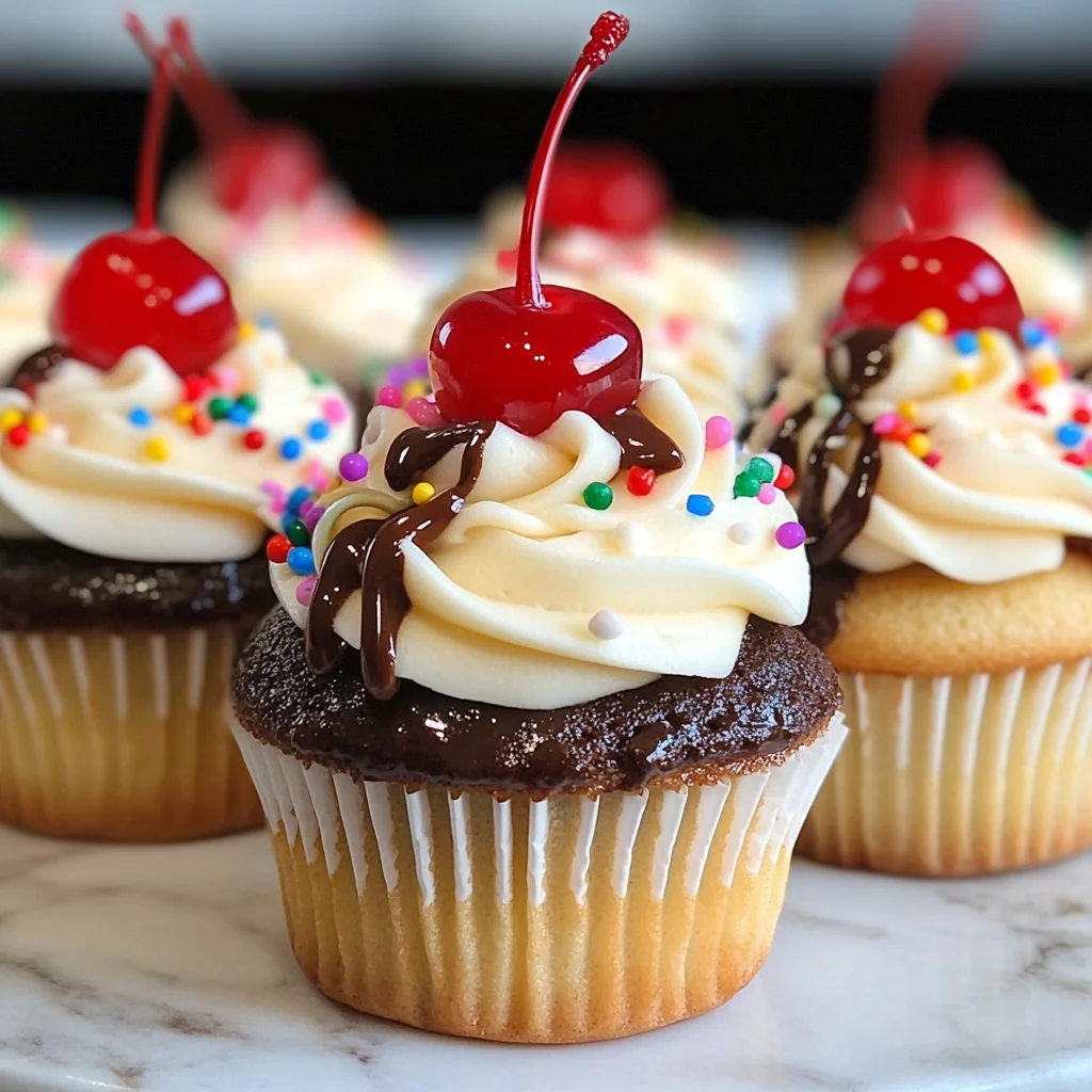 Banana Split Cupcakes
