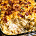Chicken Turkey Bacon Ranch Mac and Cheese Casserole