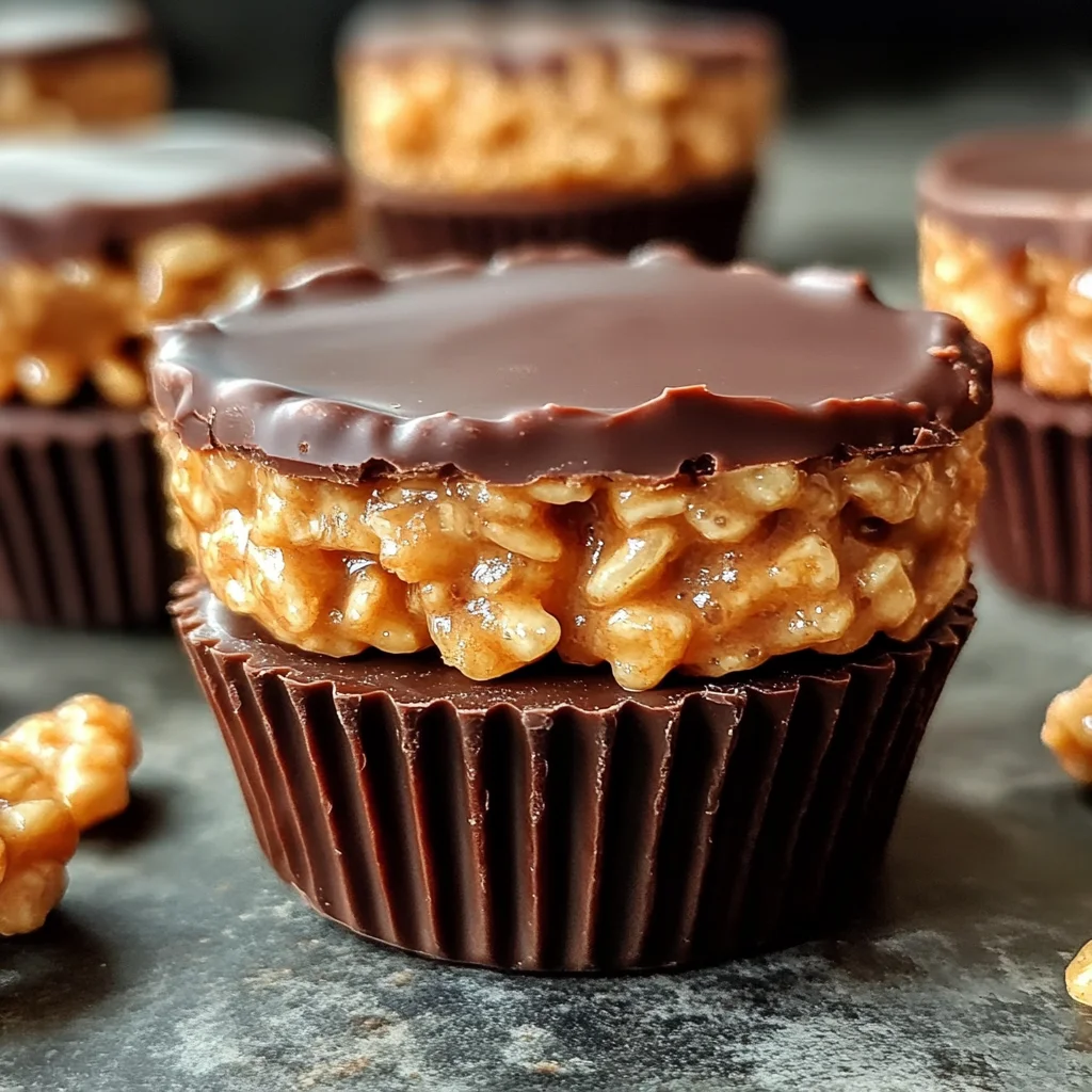 Chocolate Peanut Butter Rice Krispie Cups