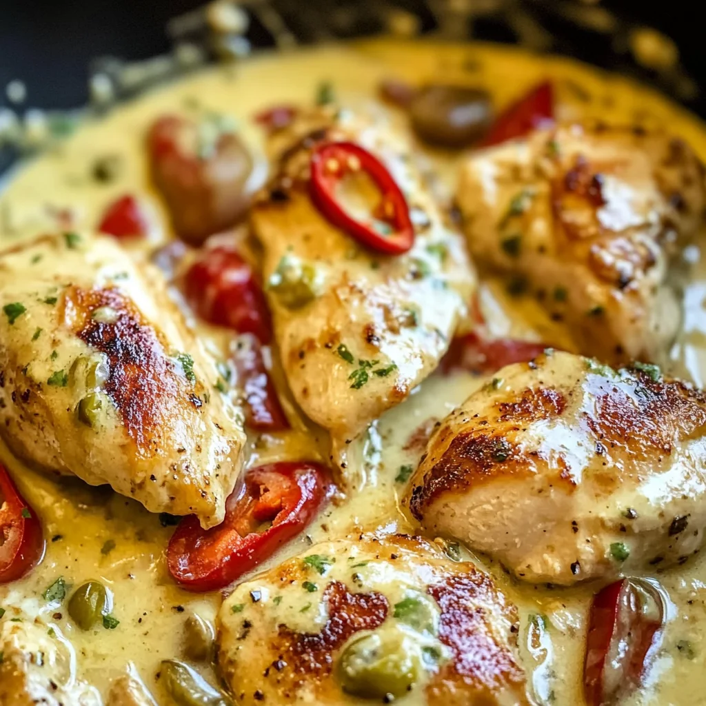 Creamy Pepperoncini Chicken Skillet Recipe - Quick & Easy