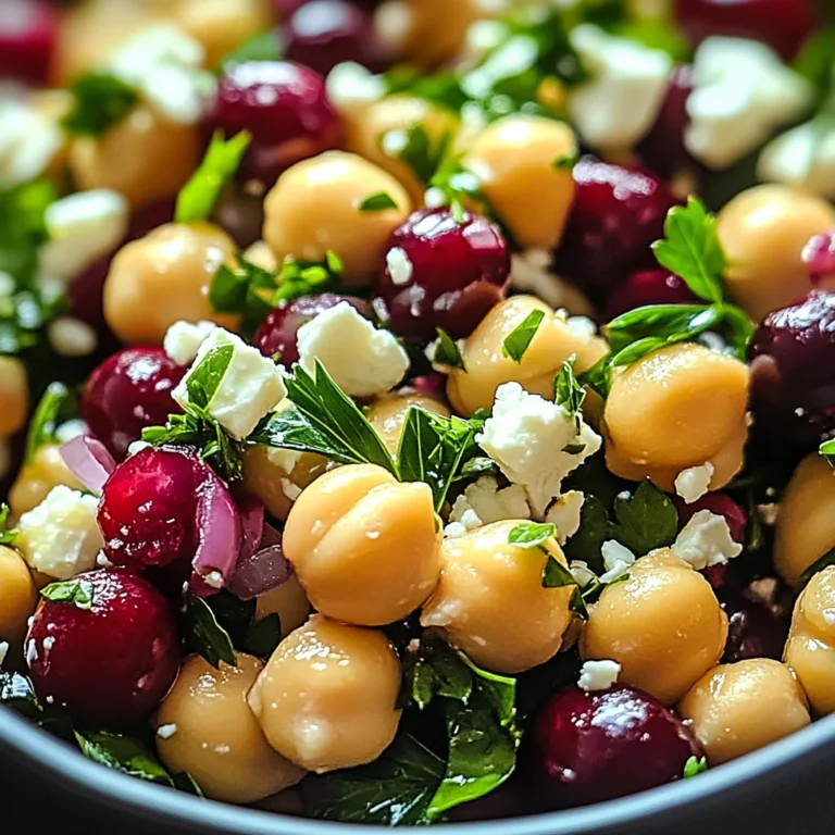 Feta & Cranberry Chickpeas with Lemon Vinaigrette