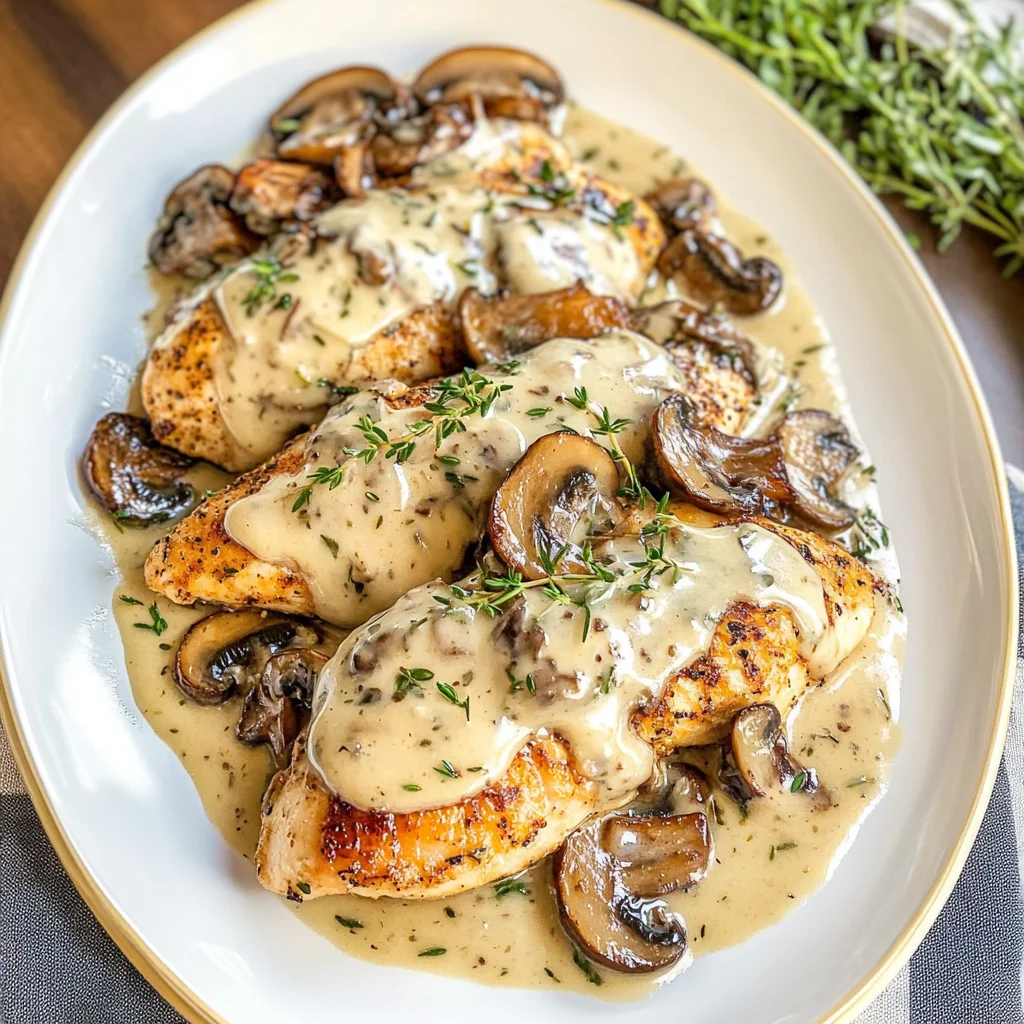 Mushroom Asiago Chicken