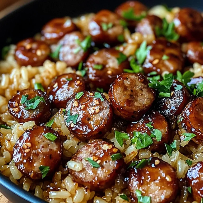 One-Pan Sweet and Tangy BBQ Sausage Rice