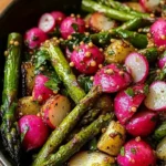 Roasted Asparagus and Radishes with Mustard Vinaigrette