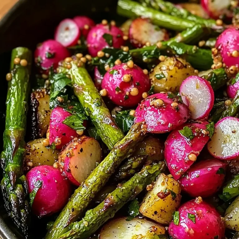 Roasted Asparagus and Radishes with Mustard Vinaigrette