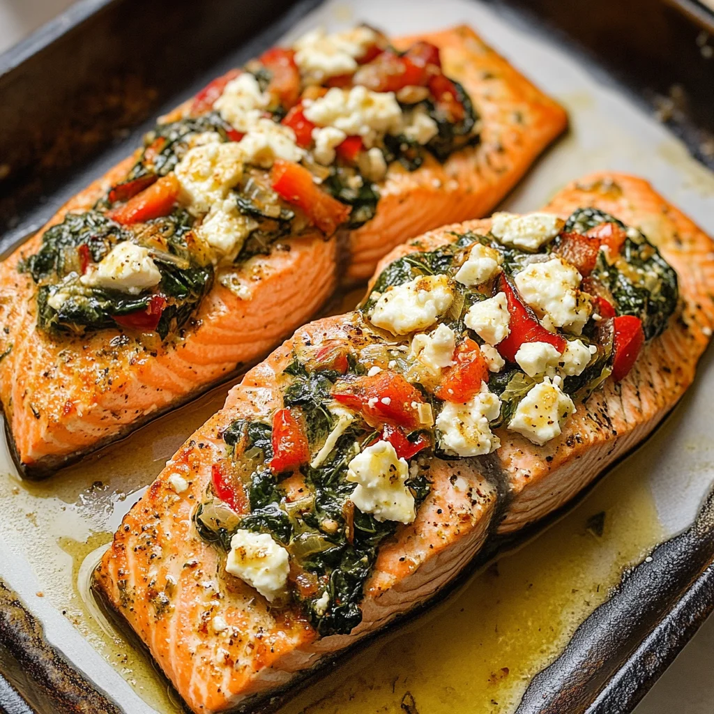 Stuffed Salmon With Spinach & Feta (30 minutes!)