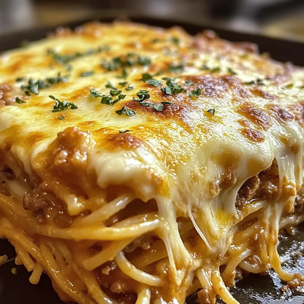 Baked Cream Cheese Spaghetti Casserole