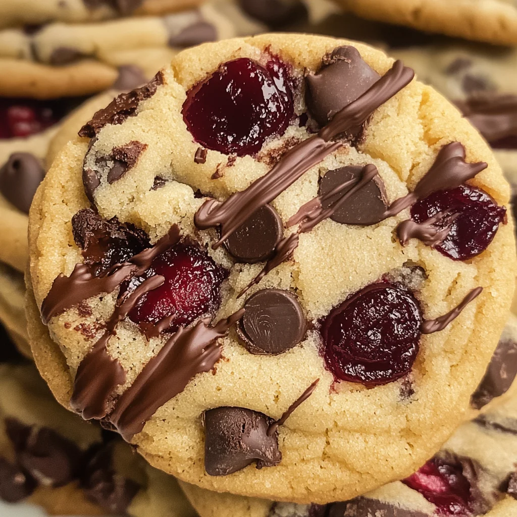 Cherry Chocolate Chip Cookies with Mocha Chips