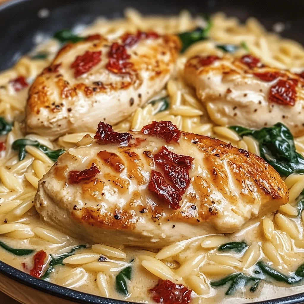 Creamy Tuscan Chicken with Orzo