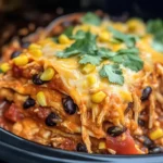 Crockpot Chicken Enchilada Casserole