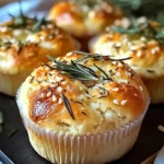 Easy Garlic Rosemary Focaccia Muffins