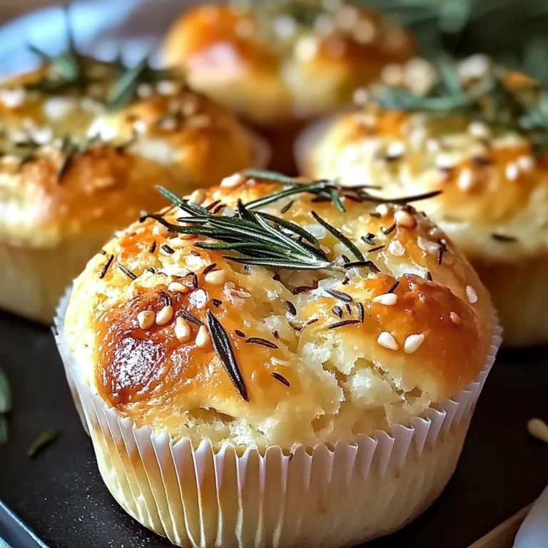 Easy Garlic Rosemary Focaccia Muffins