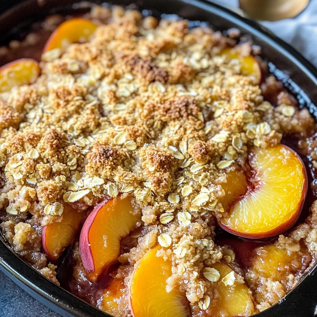 Easy Peach Crisp Recipe (Crispy & Juicy)