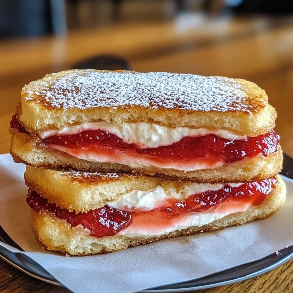 Fried Strawberry Cheesecake Sandwiches