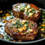 Garlic Butter Pan Seared beef Chops