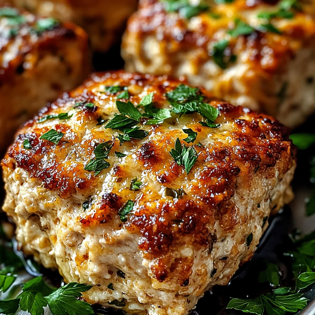 Garlic Parmesan Chicken Meatloaves