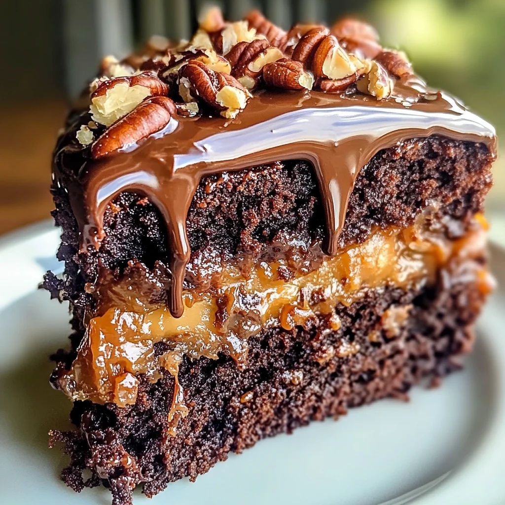 German Chocolate Poke Cake