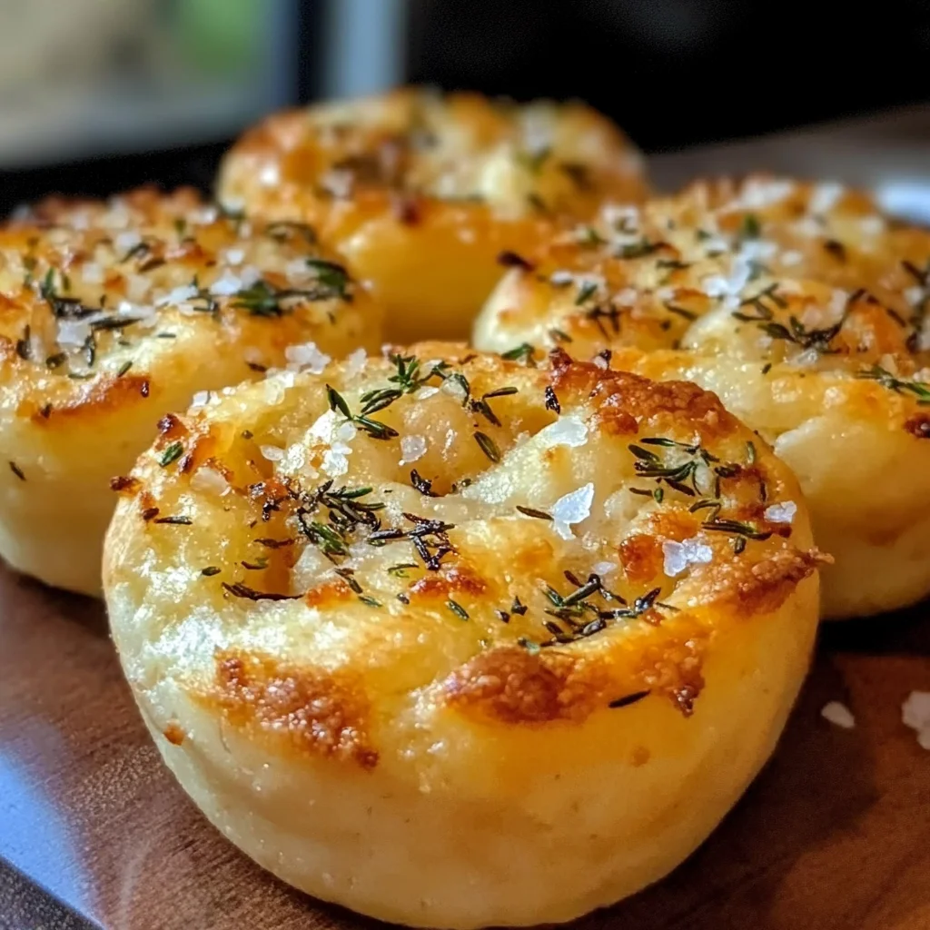Golden Crust Garlic Rosemary Focaccia Muffins