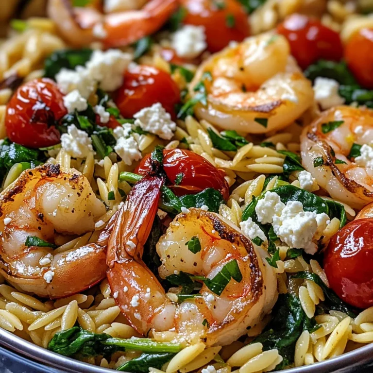 Lemon Feta Orzo Shrimp