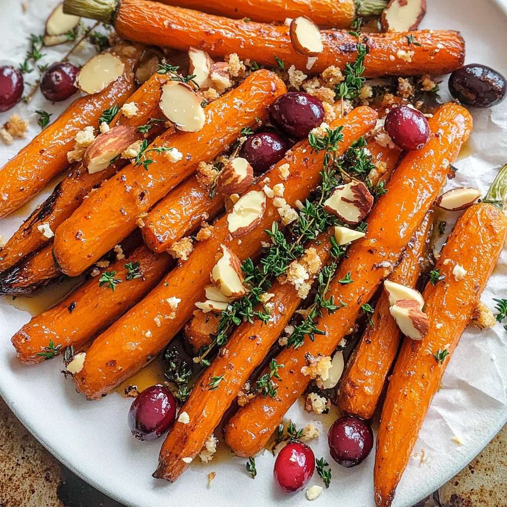 Maple roasted carrots with cranberries