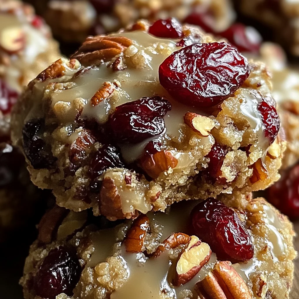 No-Bake Cranberry Pecan Praline Cookies