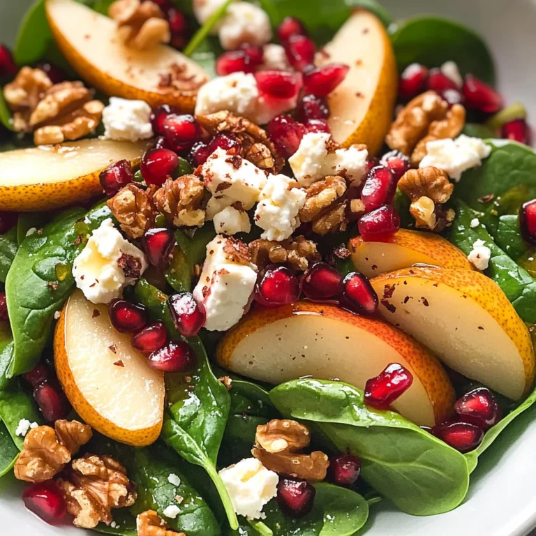 Pear, Pomegranate and Spinach Salad