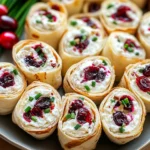 Savory Christmas Cranberry Roll Ups