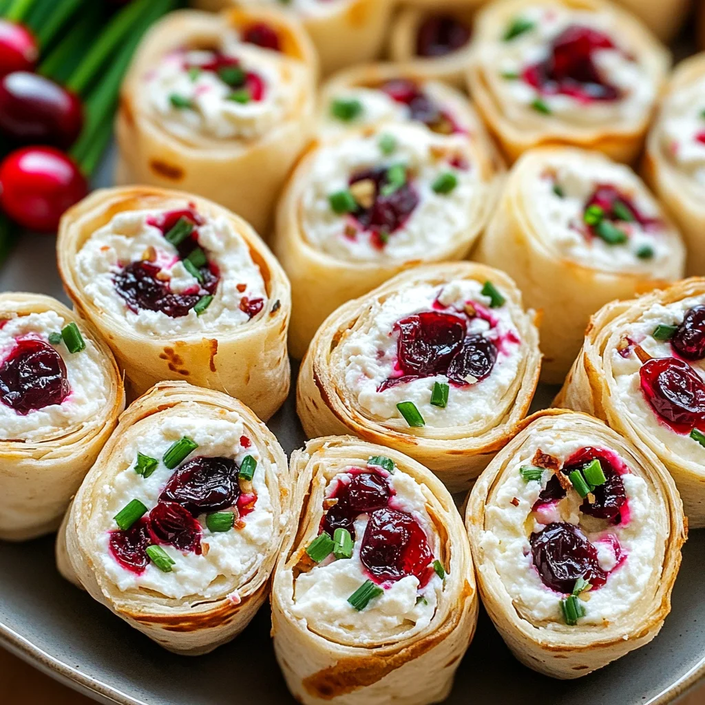 Savory Christmas Cranberry Roll Ups