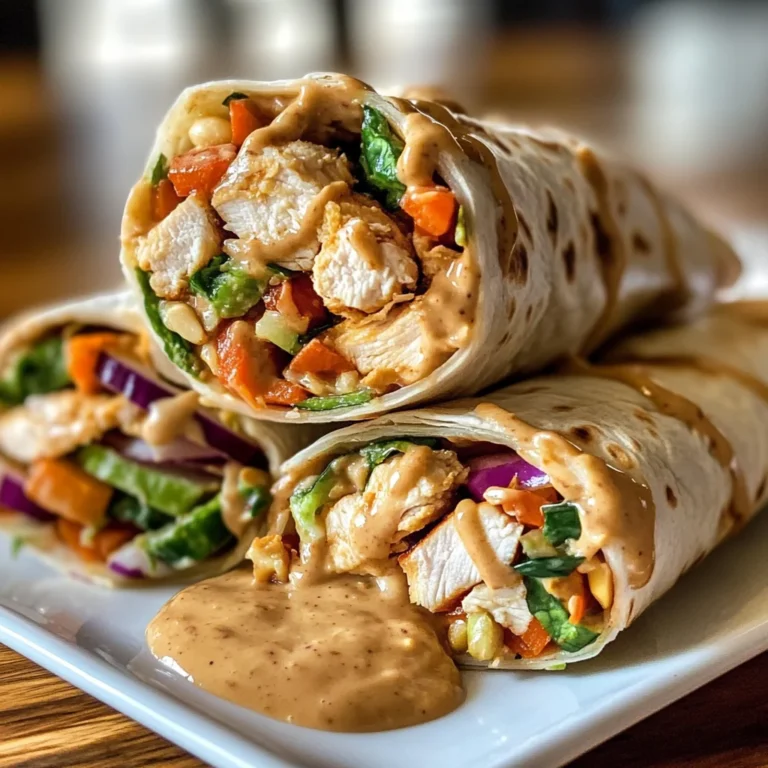 Thai Peanut Chicken Wraps