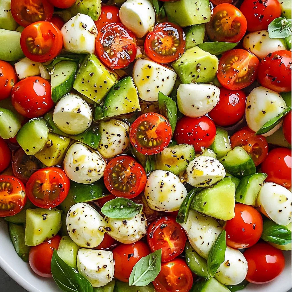 Tomato Cucumber Mozzarella Salad