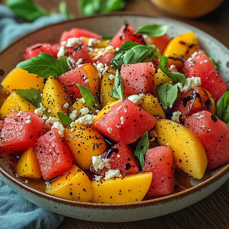 Watermelon Peach Salad – A Refreshing Gourmet Salad