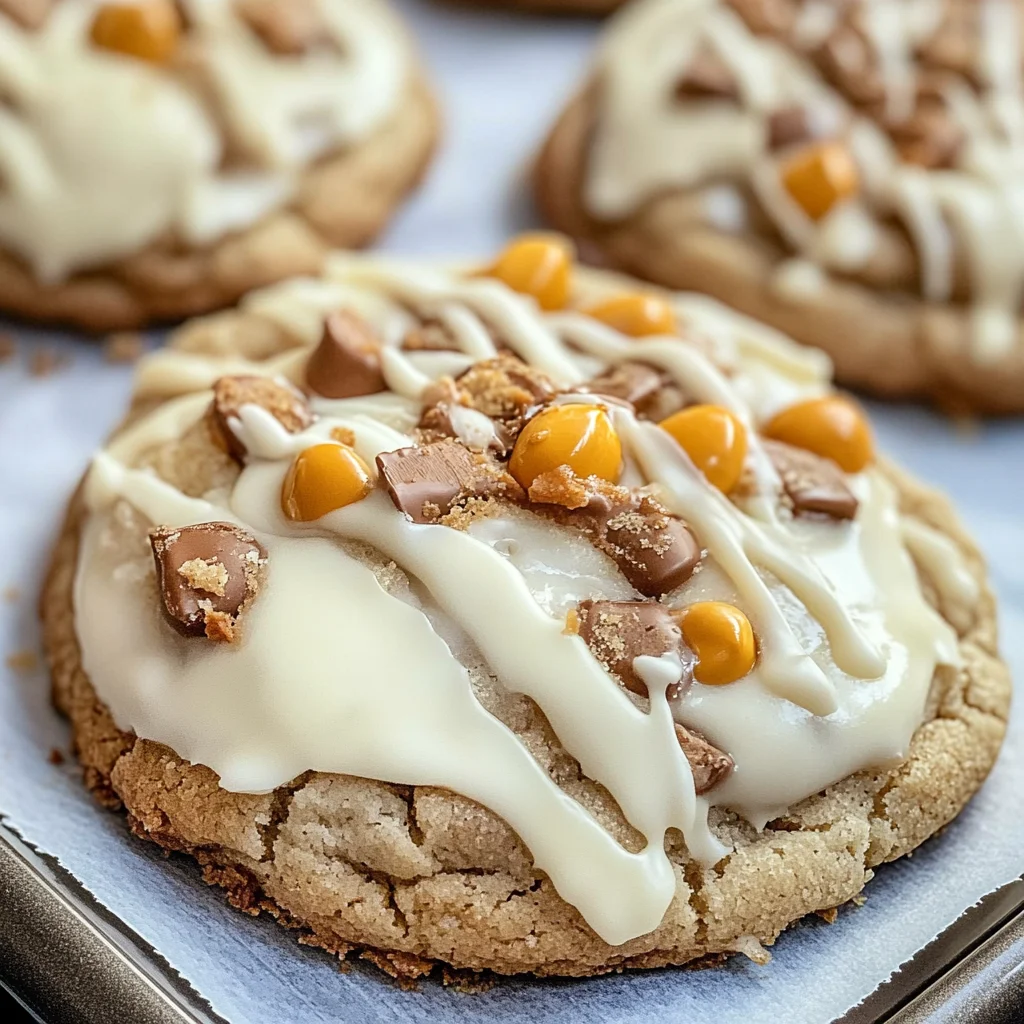 White Chocolate Reese’s Cheesecake Cookies