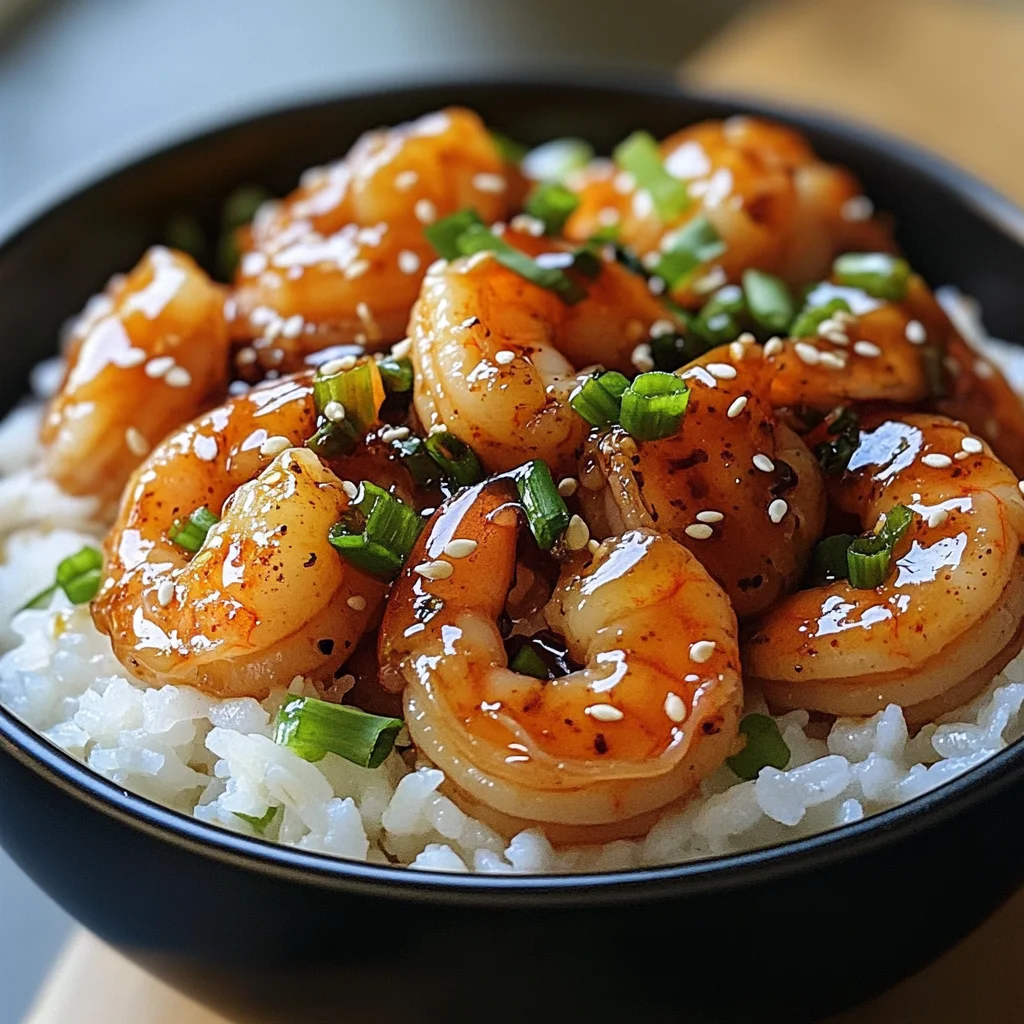 20 Minute Honey Garlic Shrimp & Rice Bowl