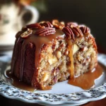 Apple Pecan Cake With Caramel Glaze