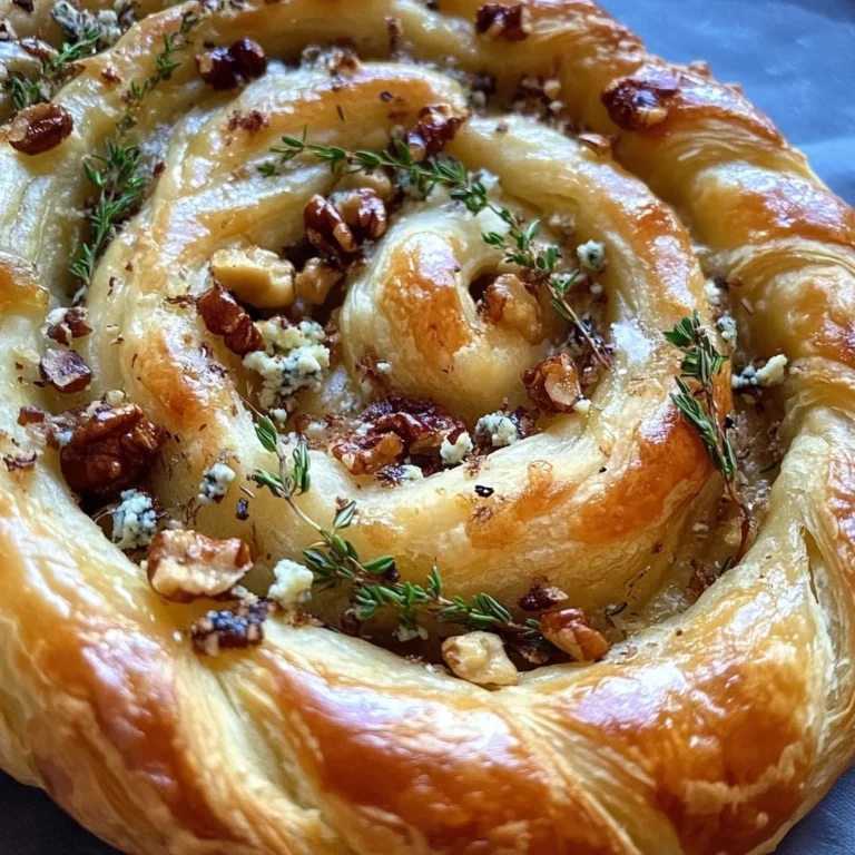 Blue Cheese Walnut Thyme Puff Pastry Twirl Recipe