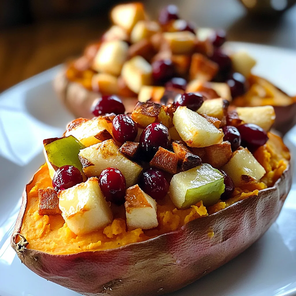 Cranberry Apple Twice-Baked Sweet Potatoes