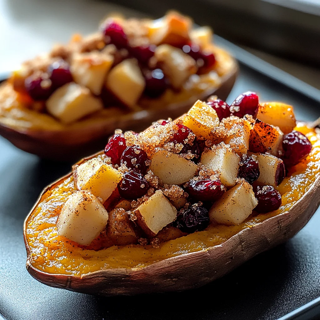 Cranberry Apple Twice-Baked Sweet Potatoes