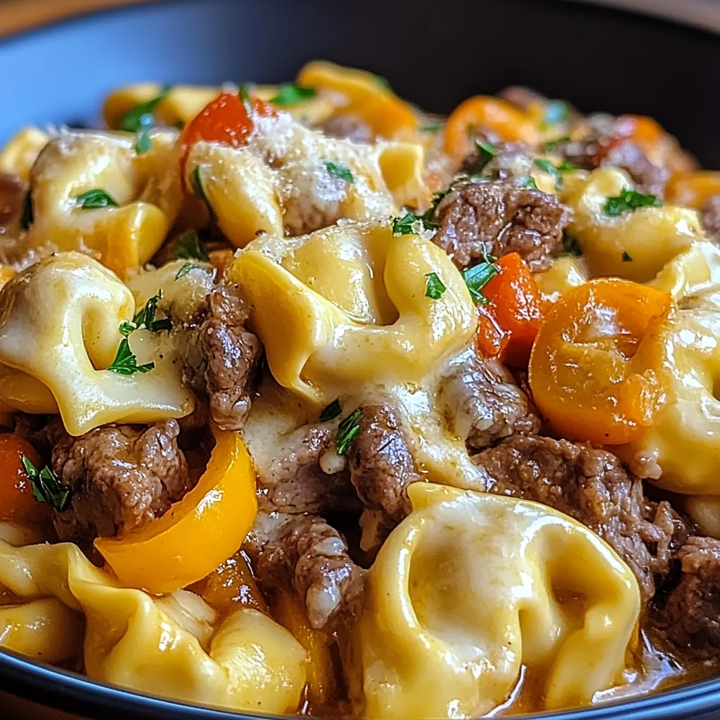Creamy Beef and Vegetable Tortellini