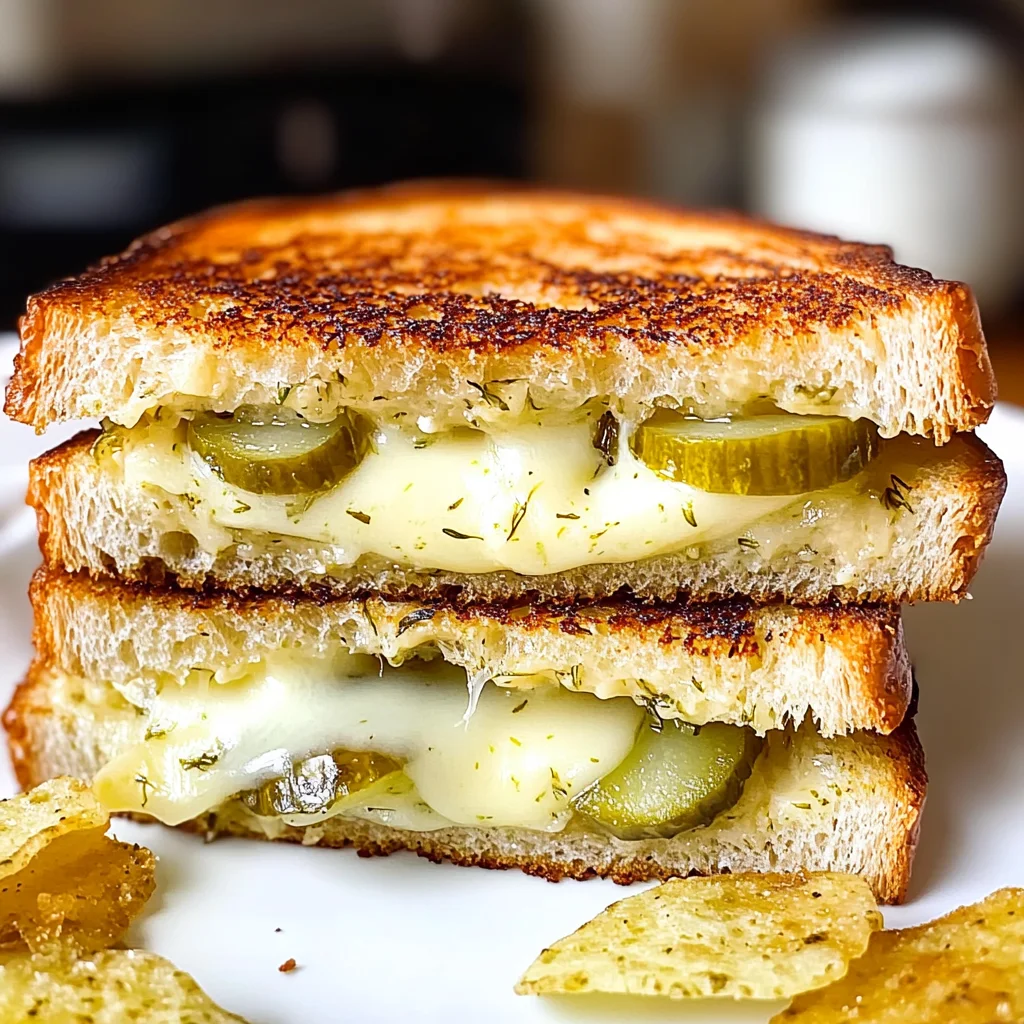 Crispy Dill Pickle Grilled Cheese Sandwich - theamazingfood