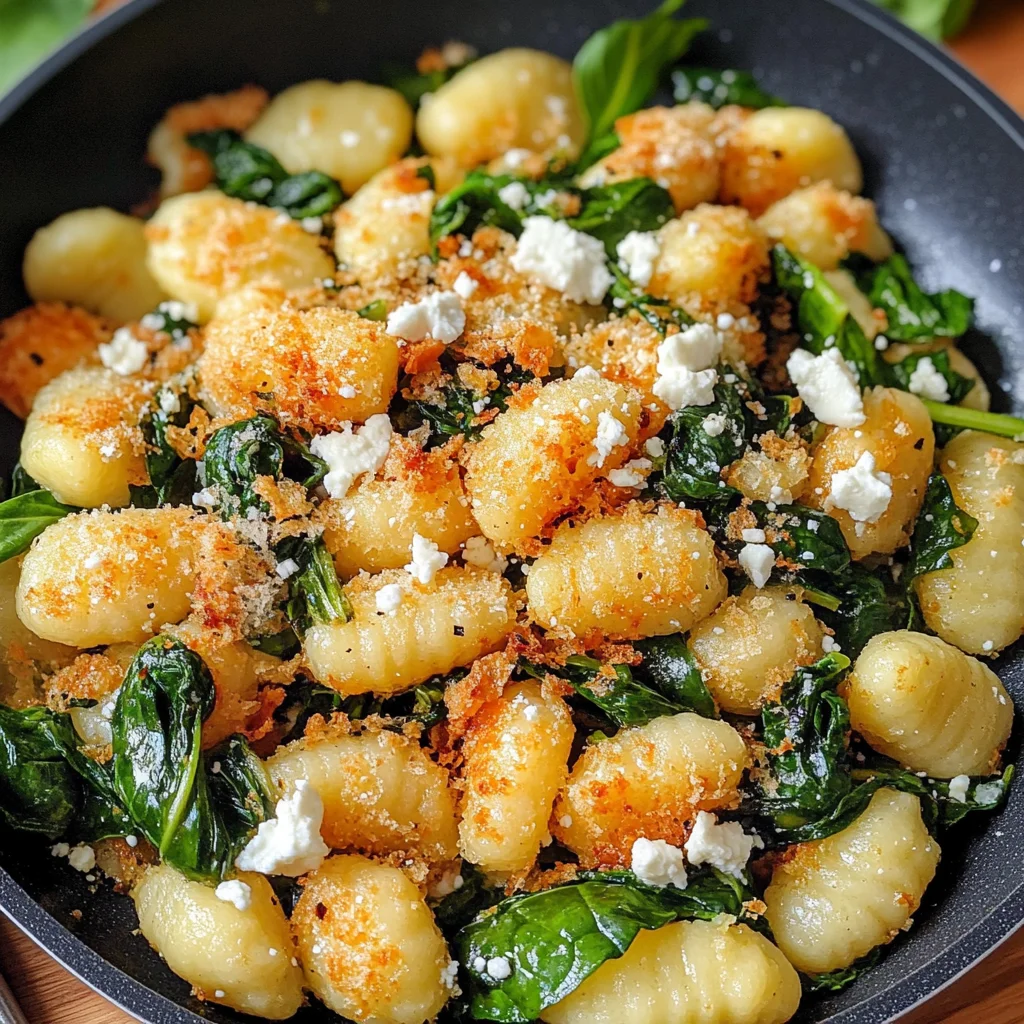Crispy Gnocchi With Spinach And Feta