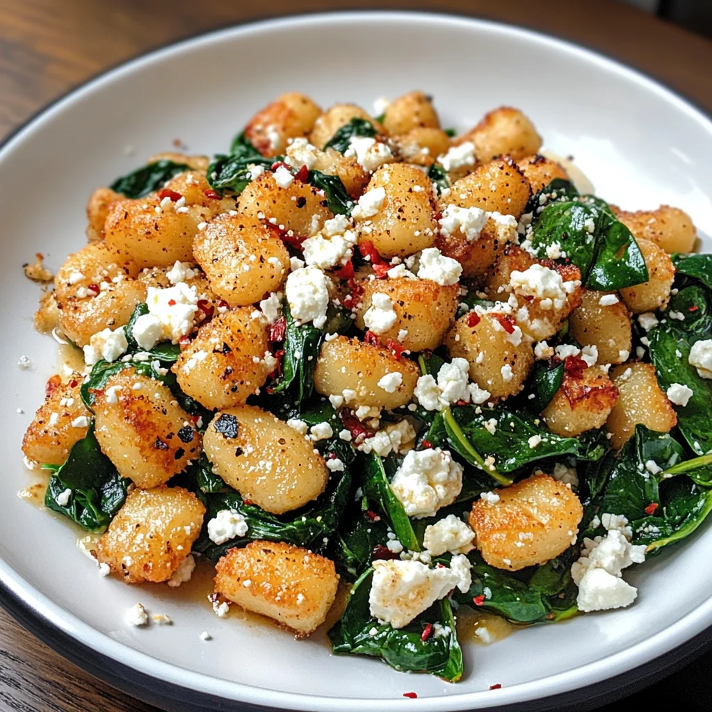 Crispy Gnocchi With Spinach And Feta