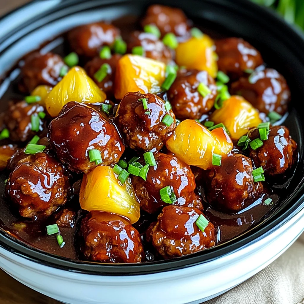 Crockpot Hawaiian Meatballs