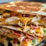 Easy Chicken Turkey Bacon Ranch Quesadilla