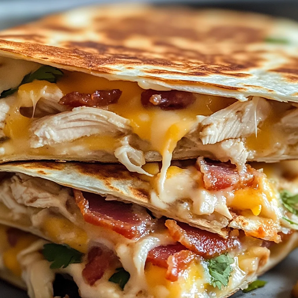 Easy Chicken Turkey Bacon Ranch Quesadilla