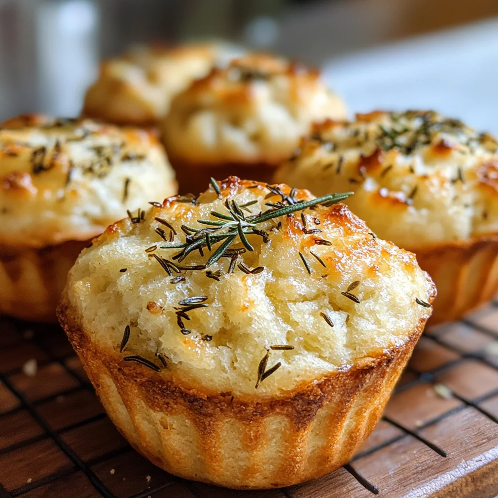 Easy Garlic Rosemary Focaccia Muffins