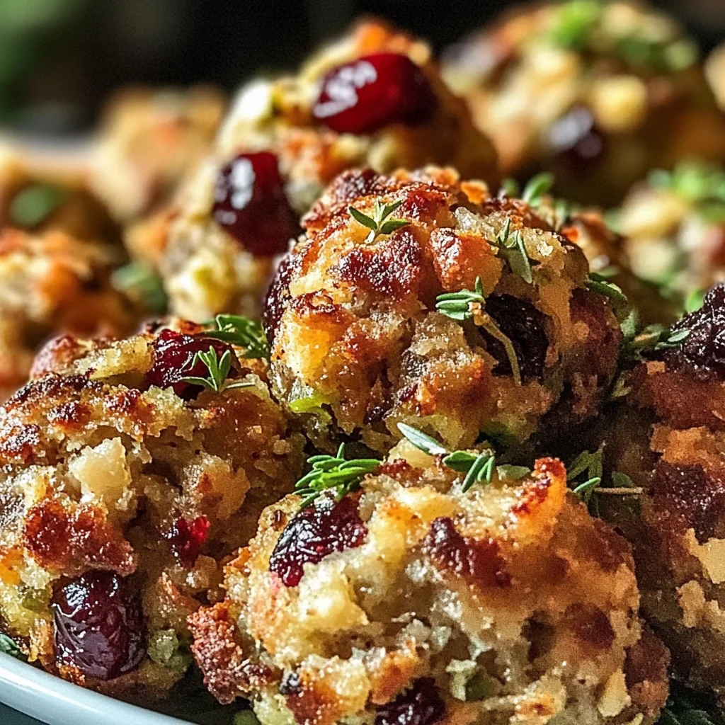 Festive Cranberry Turkey Stuffing Balls