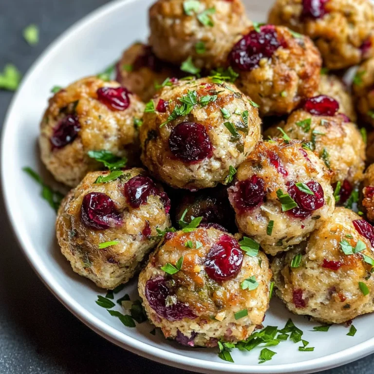 Festive Cranberry Turkey Stuffing Balls
