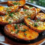 Garlic Parmesan Sweet Potato Wedges