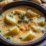 Hearty Cheddar Garlic Herb Potato Soup Recipe