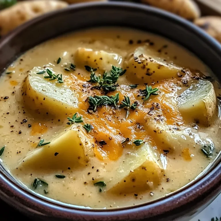 Hearty Cheddar Garlic Herb Potato Soup Recipe